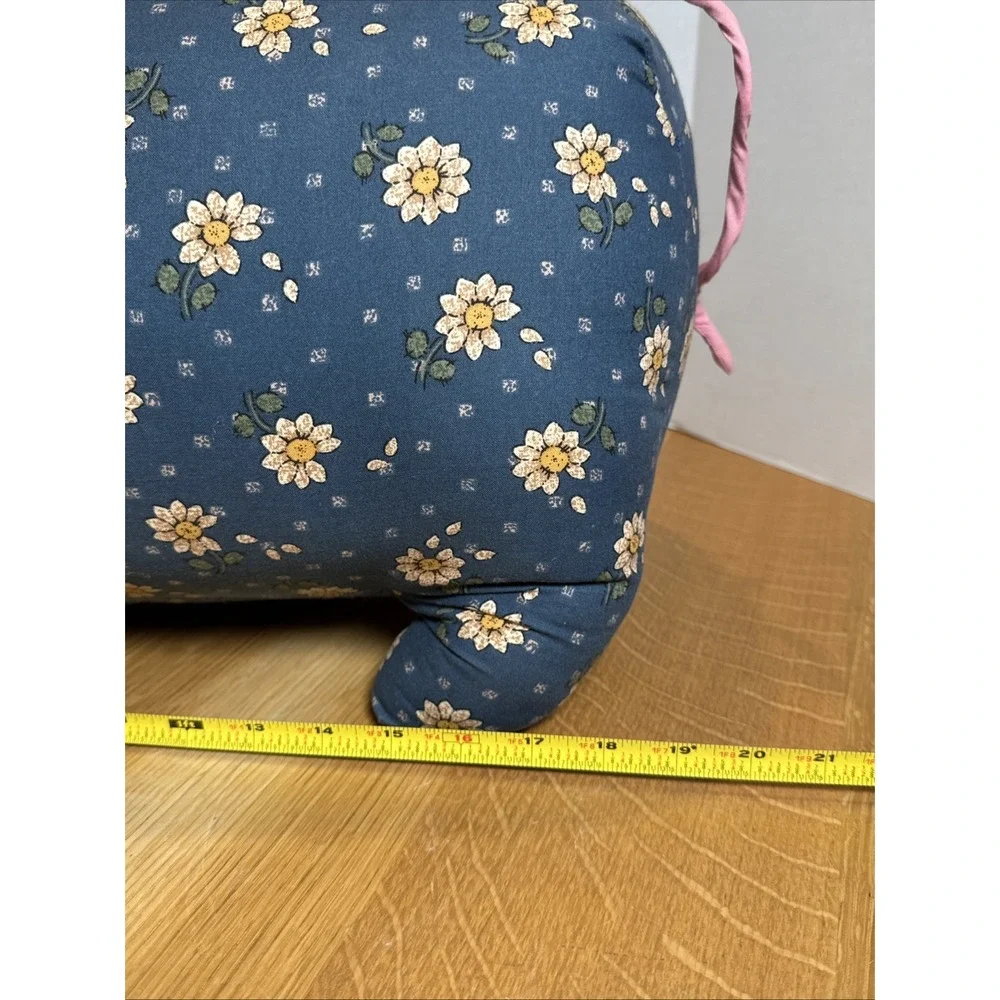 Large Home Made Floral Pig In Hat